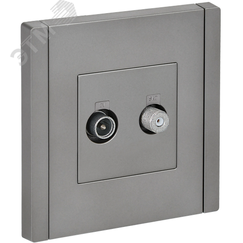 Изображение товара FORTE&PIANO Розетка двойная TV+SAT FP538 сталь IEK (шт)