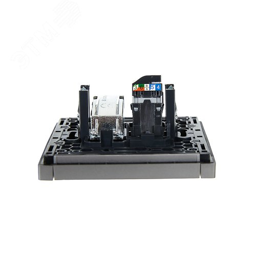 FORTE&PIANO Розетка двойная TV+RJ45 кат.5E FP536 сталь IEK - фото 5