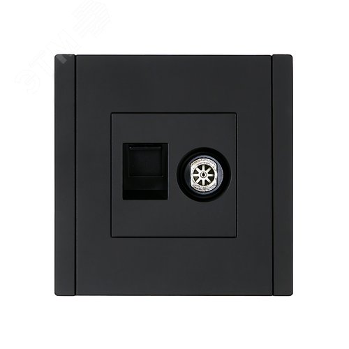 FORTE&PIANO Розетка двойная TV+RJ45 кат.6 FP137 черный IEK - фото 2