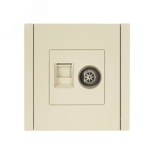 FORTE&PIANO Розетка двойная TV+RJ45 кат.6 FP437 ваниль IEK - фото 2