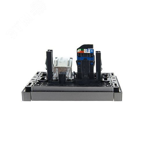 FORTE&PIANO Розетка двойная TV+RJ45 кат.6 FP537 сталь IEK - фото 5