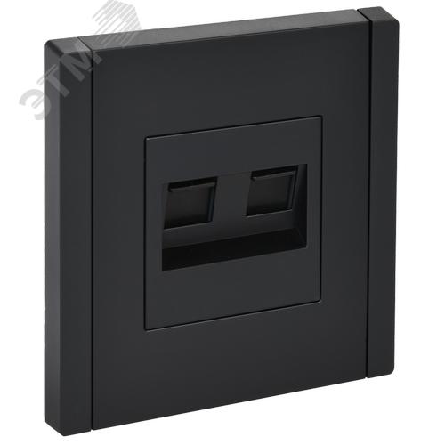 Изображение товара FORTE&PIANO Розетка компьютерная двойная RJ45 кат.6 FP134 черный IEK (шт)