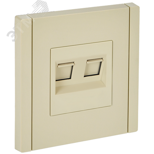 FORTE&PIANO Розетка компьютерная двойная RJ45 кат.6 FP434 ваниль IEK - фото 1