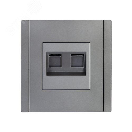 FORTE&PIANO Розетка компьютерная двойная RJ45 кат.6 FP534 сталь IEK - фото 2