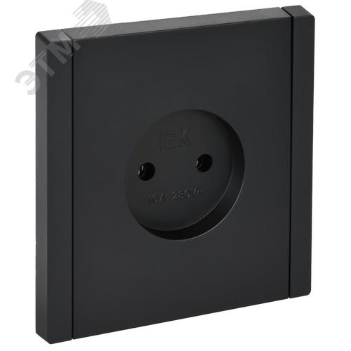 Изображение товара FORTE&PIANO Розетка 1-местная без заземления без защитных шторок винтовое крепление 10А FP118 черный IEK (шт)