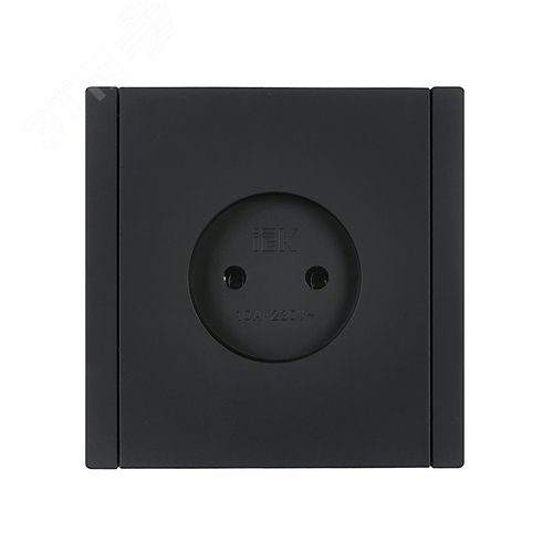 FORTE&PIANO Розетка 1-местная без заземления без защитных шторок винтовое крепление 10А FP118 черный IEK - фото 2
