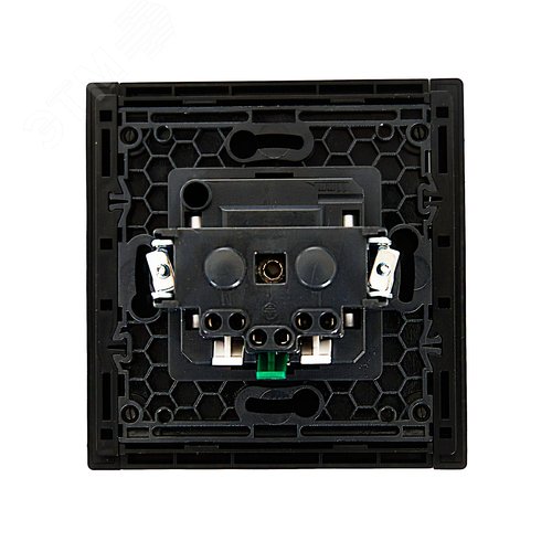 FORTE&PIANO Розетка 1-местная с заземлением без защитных шторок безвинтовое крепление 16А FP114 черный IEK - фото 3