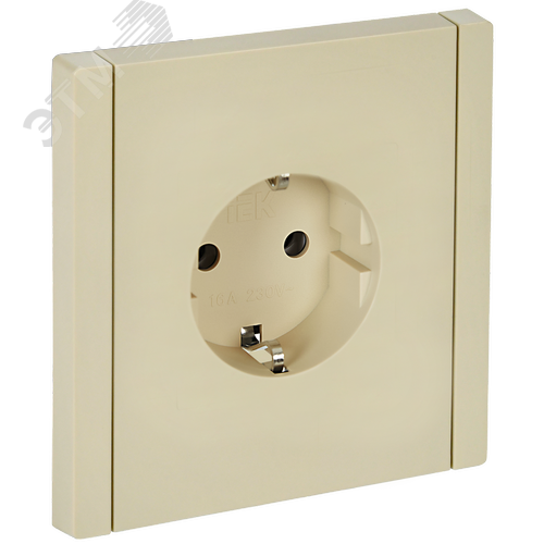 FORTE&PIANO Розетка 1-местная с заземлением без защитных шторок безвинтовое крепление 16А FP414 ваниль IEK - фото 1