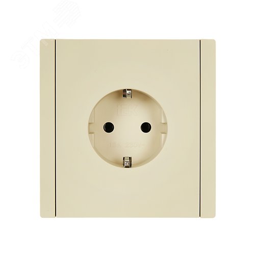 FORTE&PIANO Розетка 1-местная с заземлением без защитных шторок безвинтовое крепление 16А FP414 ваниль IEK - фото 2
