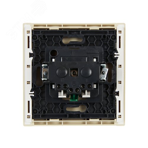 FORTE&PIANO Розетка 1-местная с заземлением без защитных шторок безвинтовое крепление 16А FP414 ваниль IEK - фото 3