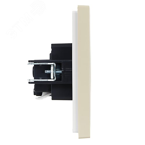 FORTE&PIANO Розетка 1-местная с заземлением без защитных шторок безвинтовое крепление 16А FP414 ваниль IEK - фото 4