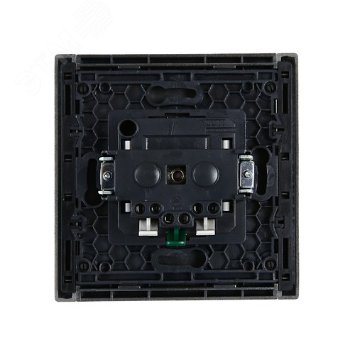 FORTE&PIANO Розетка 1-местная с заземлением без защитных шторок безвинтовое крепление 16А FP514 сталь IEK - фото 3