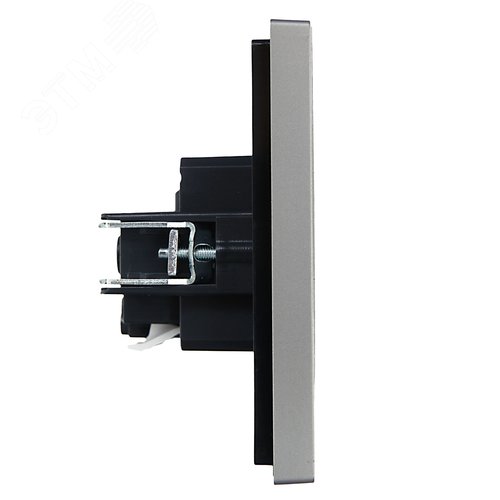 FORTE&PIANO Розетка 1-местная с заземлением без защитных шторок безвинтовое крепление 16А FP514 сталь IEK - фото 4