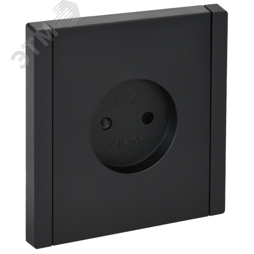 FORTE&PIANO Розетка 1-местная без заземления с защитными шторками винтовое крепление 10А FP117 черный IEK - фото 1
