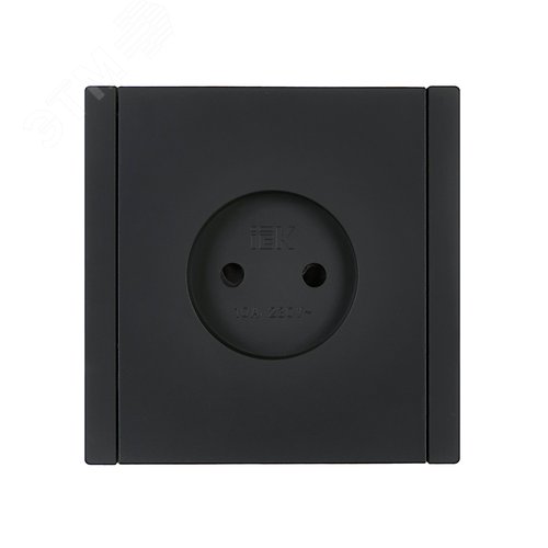 FORTE&PIANO Розетка 1-местная без заземления с защитными шторками винтовое крепление 10А FP117 черный IEK - фото 2