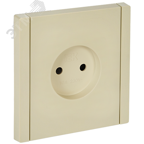 Изображение товара FORTE&PIANO Розетка 1-местная без заземления с защитными шторками винтовое крепление 10А FP417 ваниль IEK (шт)