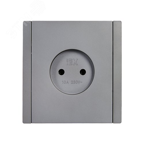 FORTE&PIANO Розетка 1-местная без заземления с защитными шторками винтовое крепление 10А FP517 сталь IEK - фото 2