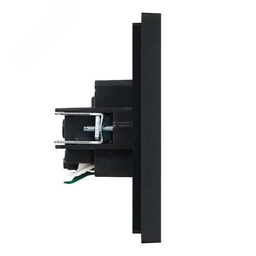 FORTE&PIANO Розетка 1-местная с заземлением с защитными шторками безвинтовое крепление 16А FP113 черный IEK - фото 4