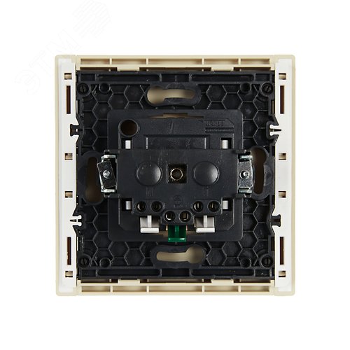 FORTE&PIANO Розетка 1-местная с заземлением с защитными шторками безвинтовое крепление 16А FP413 ваниль IEK - фото 3