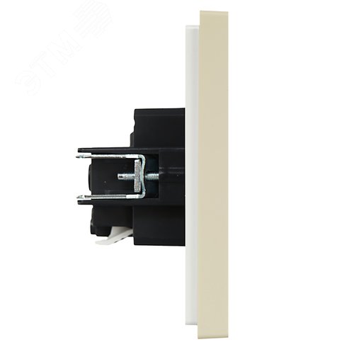 FORTE&PIANO Розетка 1-местная с заземлением с защитными шторками безвинтовое крепление 16А FP413 ваниль IEK - фото 4