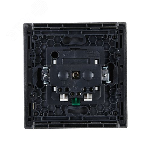 FORTE&PIANO Розетка 1-местная с заземлением с защитными шторками безвинтовое крепление 16А FP513 сталь IEK - фото 3