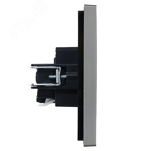 FORTE&PIANO Розетка 1-местная с заземлением с защитными шторками безвинтовое крепление 16А FP513 сталь IEK - фото 4