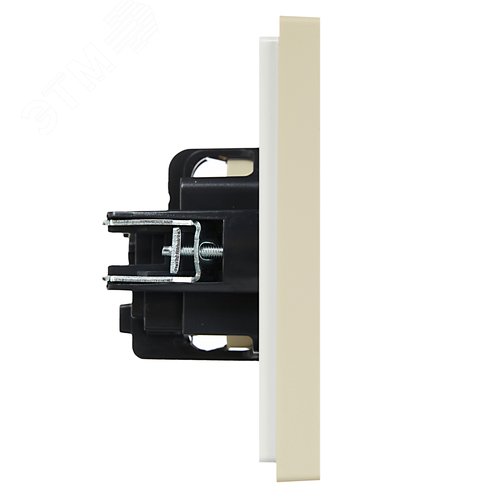 FORTE&PIANO Розетка 1-местная с заземлением с защитными шторками винтовое крепление 16А FP415 ваниль IEK - фото 4