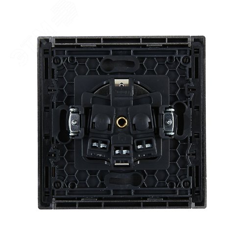 FORTE&PIANO Розетка 1-местная с заземлением с защитными шторками винтовое крепление 16А FP515 сталь IEK - фото 3