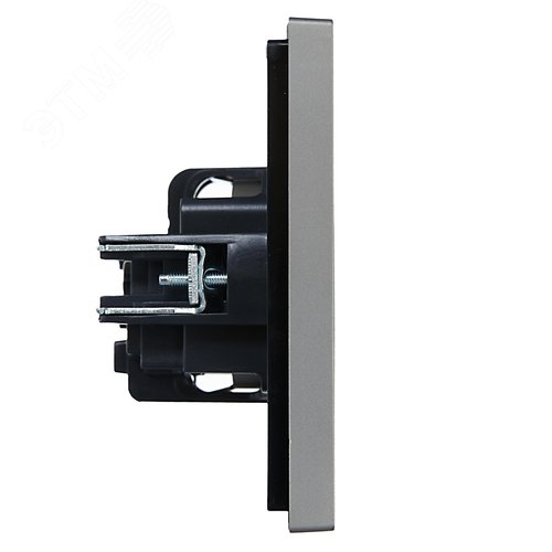 FORTE&PIANO Розетка 1-местная с заземлением с защитными шторками винтовое крепление 16А FP515 сталь IEK - фото 4