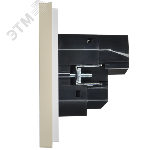 FORTE&PIANO Розетка 1-местная с заземлением с защитными шторками винтовое крепление 16А USB A+A 3,1А FP445 ваниль IEK - фото 3