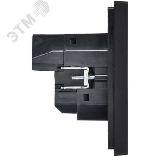 FORTE&PIANO Розетка 1-местная с заземлением с защитными шторками винтовое крепление 16А USB A+C 18Вт FP147 черный IEK - фото 4