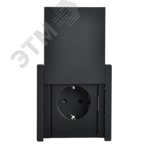 FORTE&PIANO Розетка 1-местная с заземлением с защитными шторками и крышкой безвинтовое крепление 16А IP44 FP119 черный IEK - фото 2