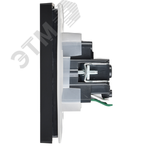 FORTE&PIANO Розетка 1-местная с заземлением с защитными шторками и крышкой безвинтовое крепление 16А IP44 FP119 черный IEK - фото 5