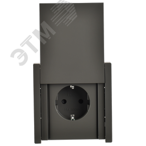 FORTE&PIANO Розетка 1-местная с заземлением с защитными шторками и крышкой безвинтовое крепление 16А IP44 FP319 серый IEK - фото 2