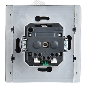 FORTE&PIANO Розетка 1-местная с заземлением с защитными шторками и крышкой безвинтовое крепление 16А IP44 FP319 серый IEK - фото 3