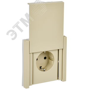Изображение товара FORTE&PIANO Розетка 1-местная с заземлением с защитными шторками и крышкой безвинтовое крепление 16А IP44 FP419 ваниль IEK (шт)