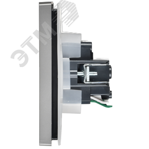 FORTE&PIANO Розетка 1-местная с заземлением с защитными шторками и крышкой безвинтовое крепление 16А IP44 FP519 сталь IEK - фото 4