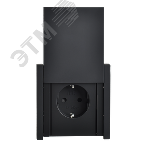 FORTE&PIANO Розетка 1-местная с заземлением с защитными шторками и крышкой винтовое крепление 16А IP44 FP121 черный IEK - фото 2