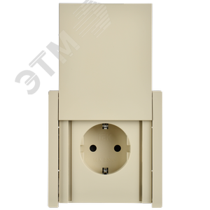 FORTE&PIANO Розетка 1-местная с заземлением с защитными шторками и крышкой винтовое крепление 16А IP44 FP421 ваниль IEK - фото 2