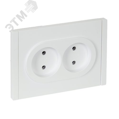 Изображение товара FORTE&PIANO Розетка 2-местная без заземления без защитных шторок безвинтовое крепление 10А FP226 белый IEK (шт)