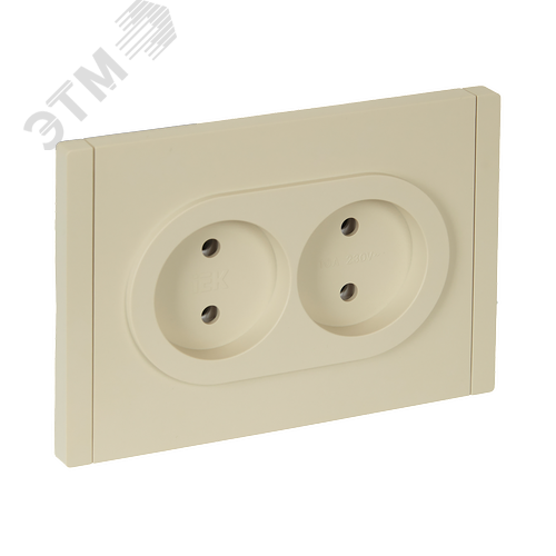FORTE&PIANO Розетка 2-местная без заземления без защитных шторок безвинтовое крепление 10А FP426 ваниль IEK - фото 1