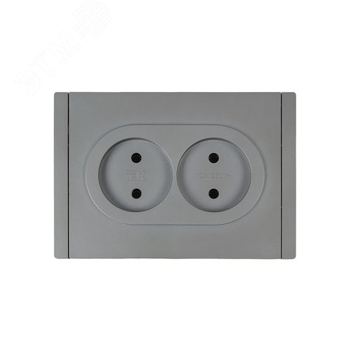 FORTE&PIANO Розетка 2-местная без заземления без защитных шторок безвинтовое крепление 10А FP526 сталь IEK - фото 2