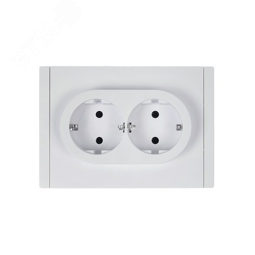 FORTE&PIANO Розетка 2-местная с заземлением без защитных шторок безвинтовое крепление 16А FP224 белый IEK - фото 2