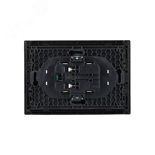 FORTE&PIANO Розетка 2-местная с заземлением без защитных шторок безвинтовое крепление 16А FP124 черный IEK - фото 3