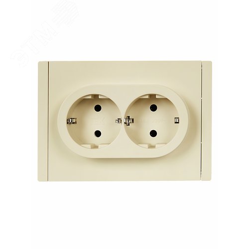 FORTE&PIANO Розетка 2-местная с заземлением без защитных шторок безвинтовое крепление 16А FP424 ваниль IEK - фото 2