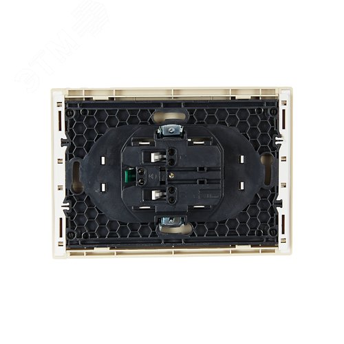 FORTE&PIANO Розетка 2-местная с заземлением без защитных шторок безвинтовое крепление 16А FP424 ваниль IEK - фото 3