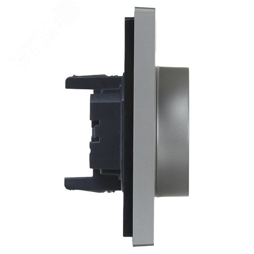 FORTE&PIANO Розетка 2-местная с заземлением без защитных шторок безвинтовое крепление 16А FP524 сталь IEK - фото 4