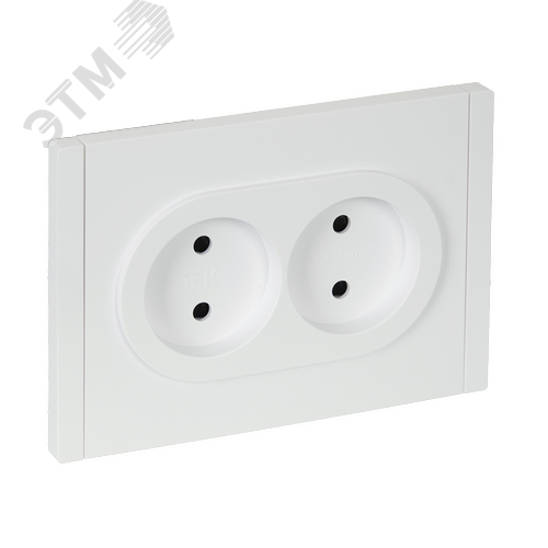 FORTE&PIANO Розетка 2-местная без заземления с защитными шторками безвинтовое крепление 10А FP225 белый IEK - фото 1