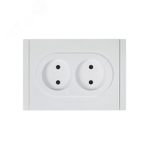 FORTE&PIANO Розетка 2-местная без заземления с защитными шторками безвинтовое крепление 10А FP225 белый IEK - фото 2