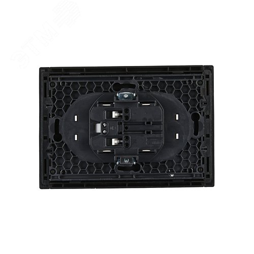 FORTE&PIANO Розетка 2-местная без заземления с защитными шторками безвинтовое крепление 10А FP125 черный IEK - фото 3